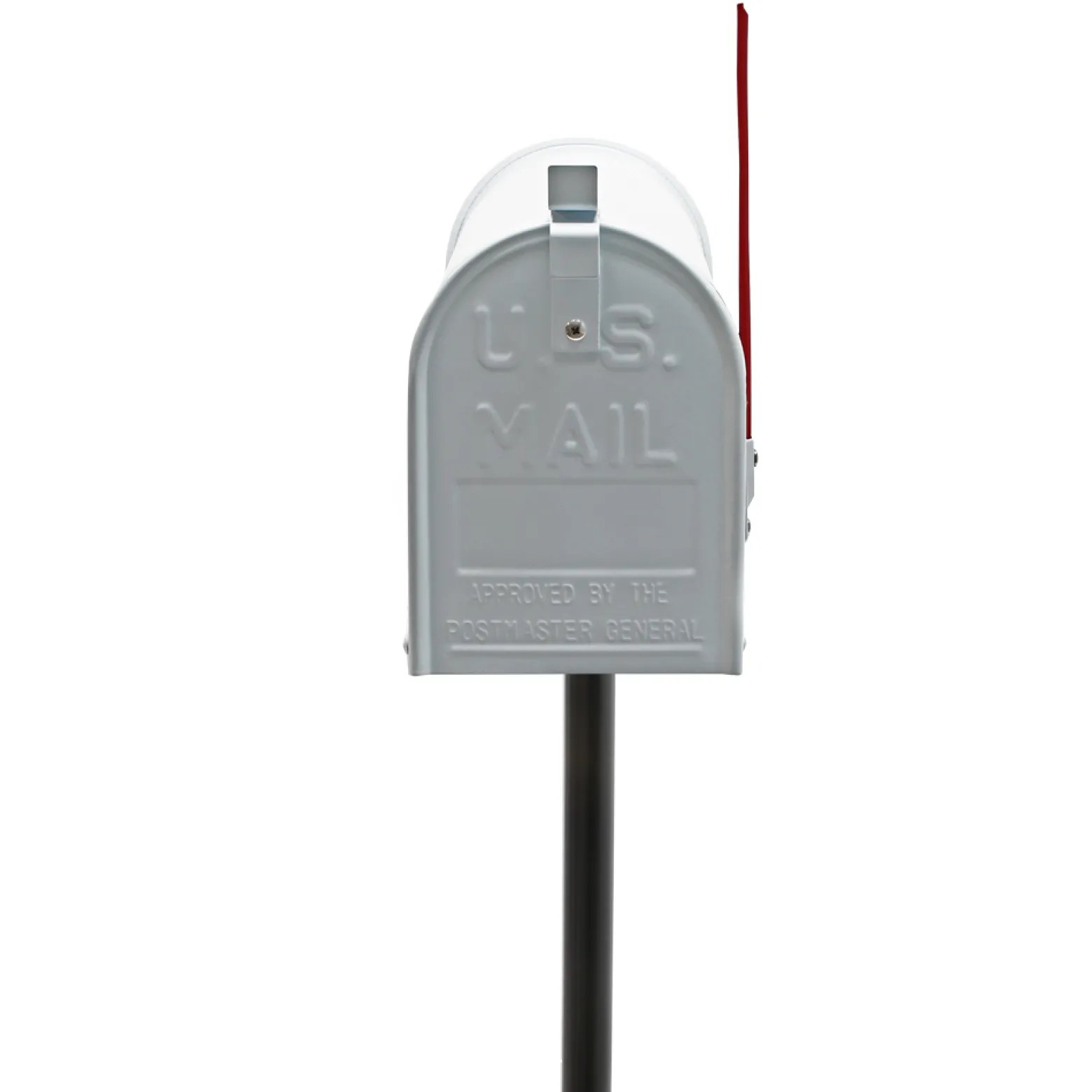 Wiltec Set US Mailbox weiß 180 x 220 x 480 mm, amerikanischer Briefkasten mit Fahne, Standbriefkasten Stahl amerikanisches Design mit passendem Standfuß