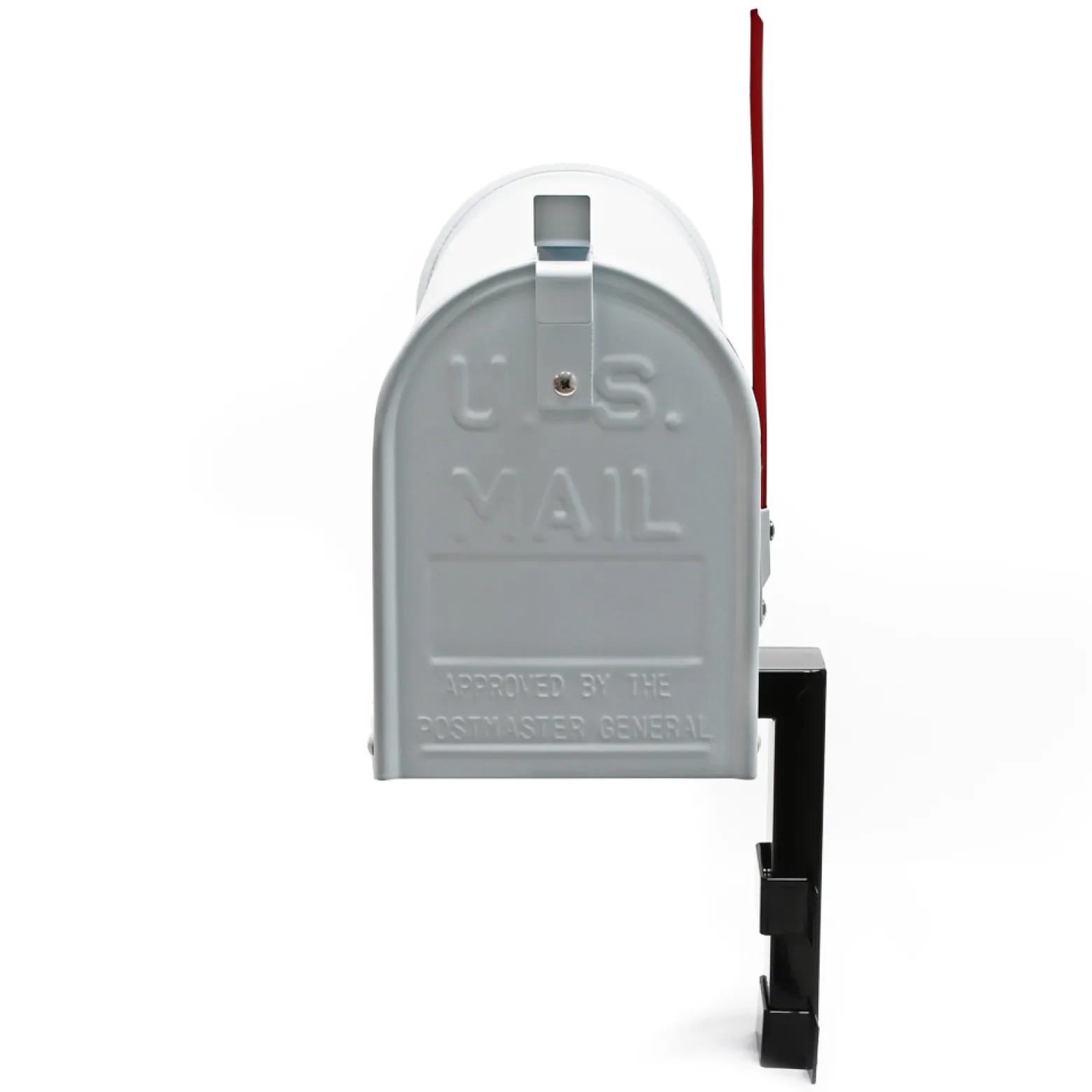 Wiltec Set US Mailbox weiß 180 x 220 x 480 mm, amerikanischer Briefkasten mit Fahne, Standbriefkasten Stahl amerikanisches Design mit passender Wandhalterung