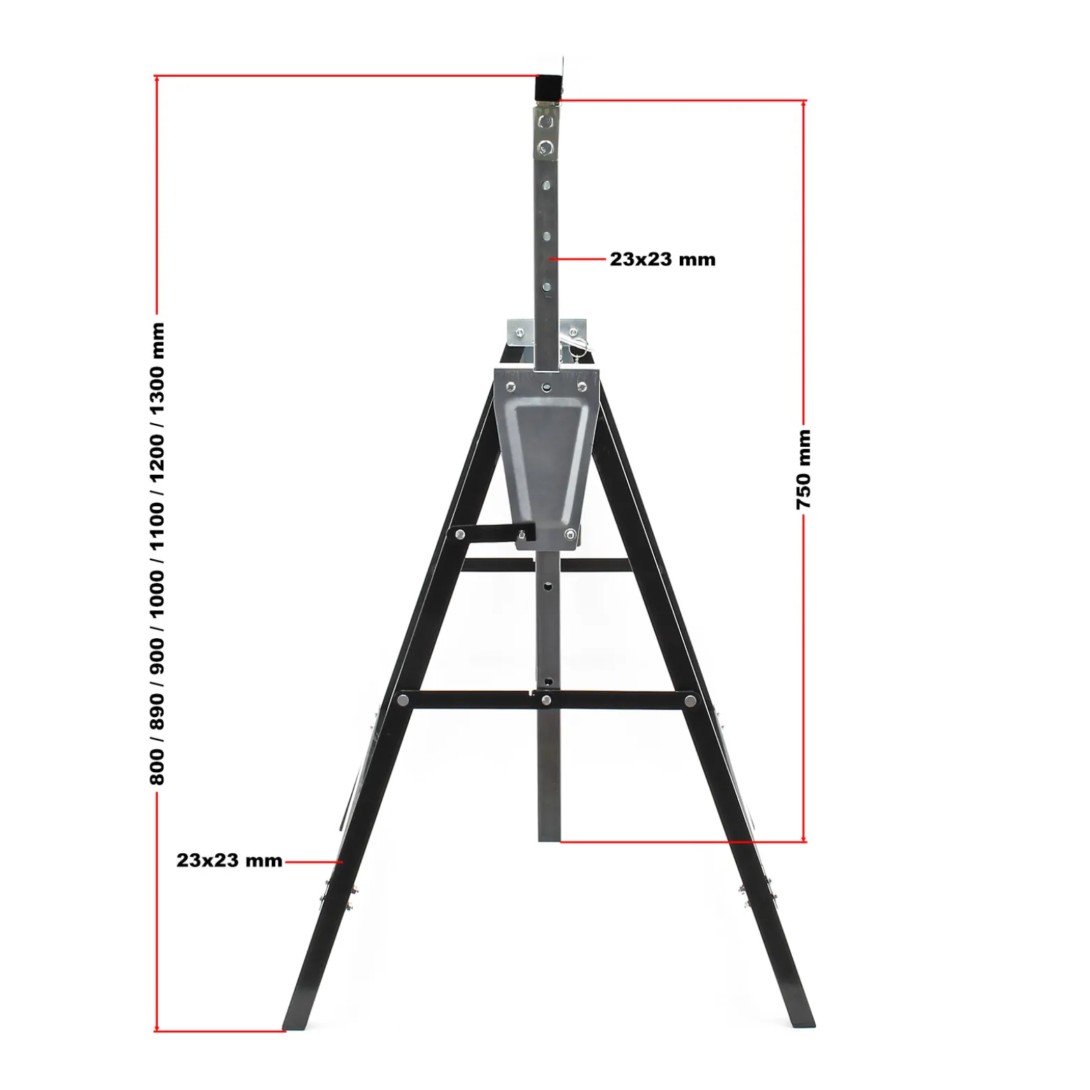 Wiltec Set 2x Gerüstbock 58x68x80-130cm, bis 200kg, klappbare Unterstellböcke, höhenverstellbare Stützböcke für Heimwerker und Profis
