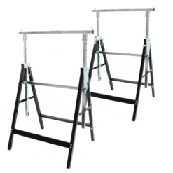 Wiltec Set 2x Gerüstbock 58x68x80-130cm, bis 200kg, klappbare Unterstellböcke, höhenverstellbare Stützböcke für Heimwerker und Profis