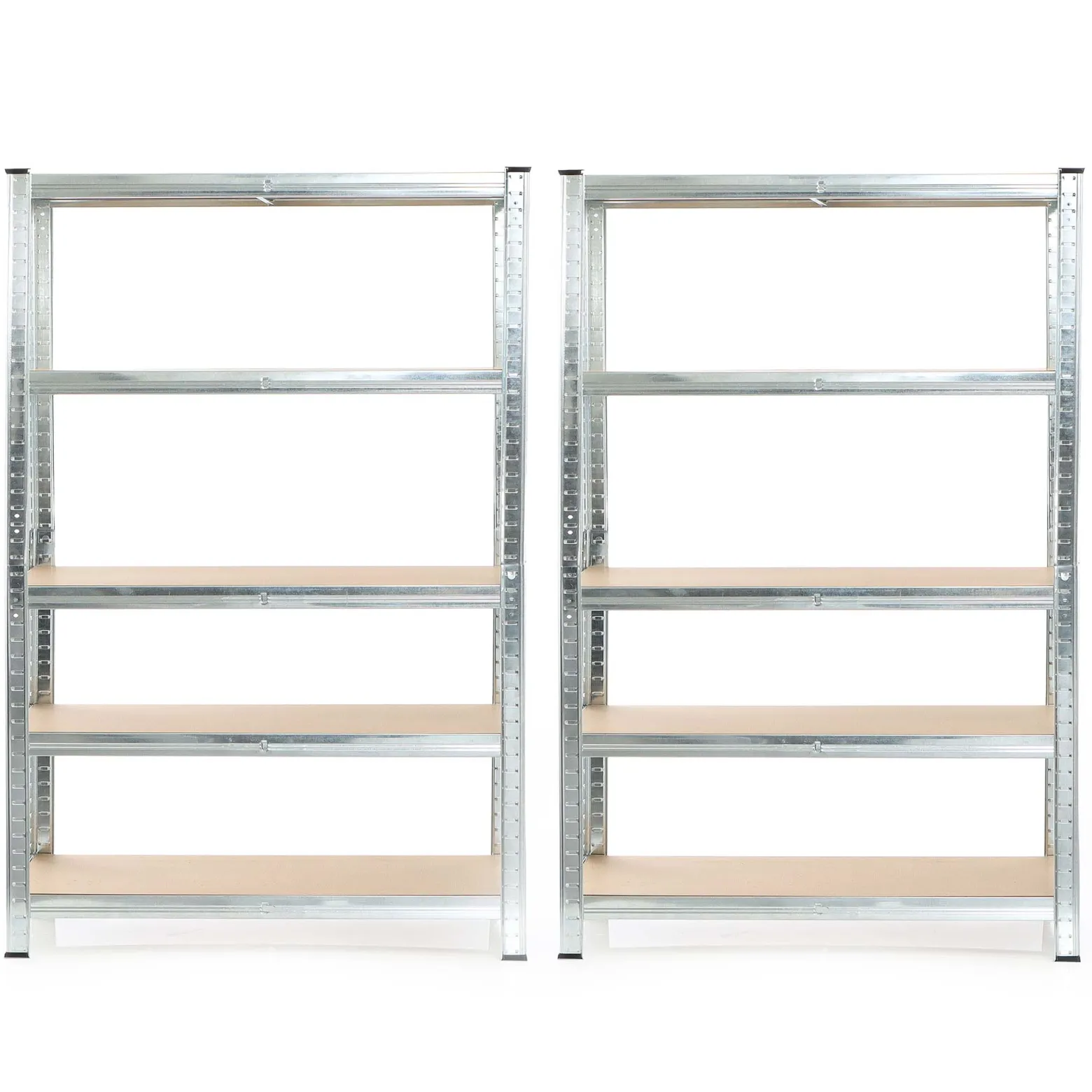 Wiltec Set 2x Schwerlastregal 180x120x40cm, 875 kg Gesamtlast, Steckregal verzinkt aus Stahl, Lastenregal mit 5 Ablagen, Werkstattregal