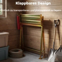 Wiltec Sägebock verzinkt klappbar, 88x71x96 cm, mit Kettensägenhalter und Zwangsführung, Holzsägebock für Brennholz, bis 120 kg