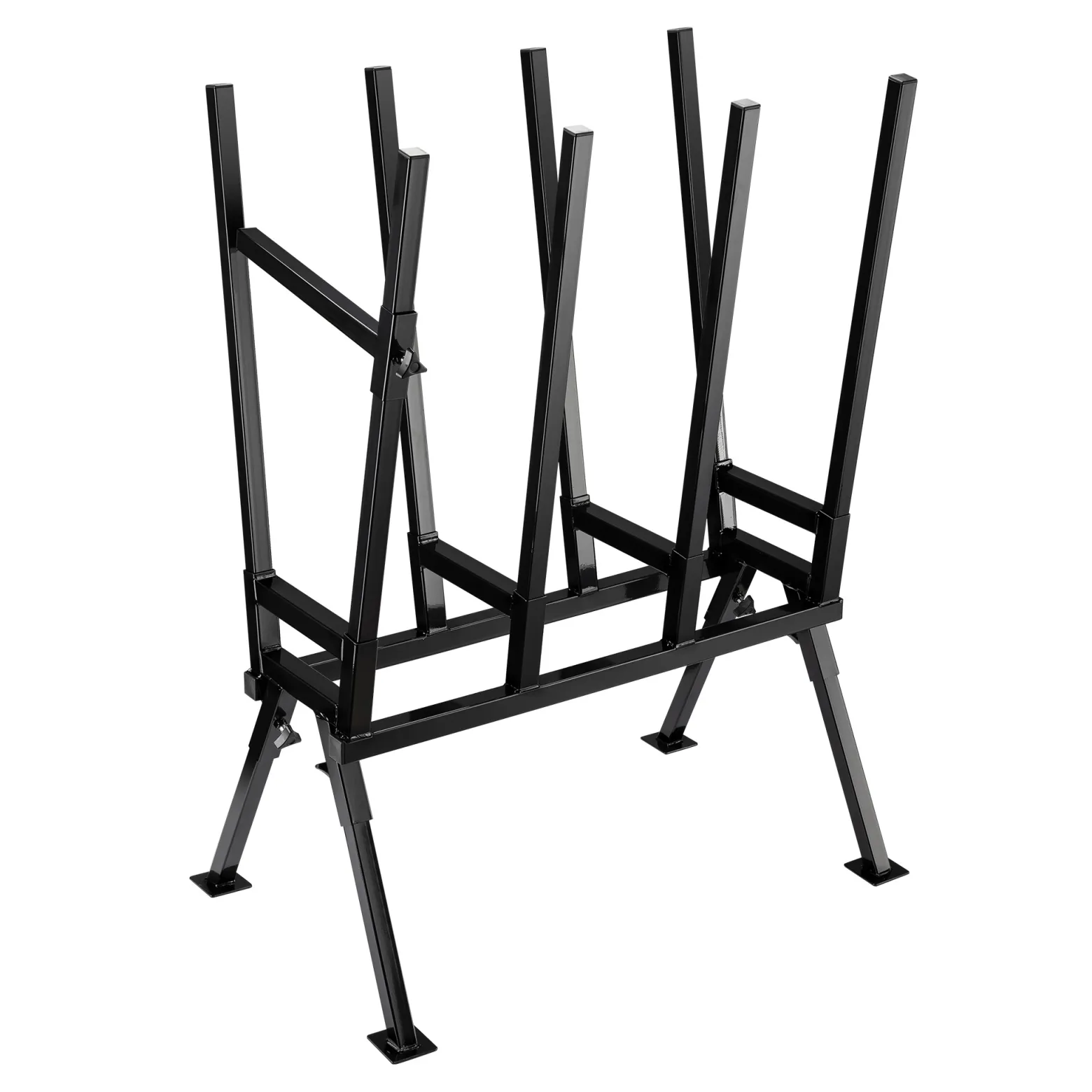 Wiltec Sägebock verzinkt klappbar, 715 x 530 x 1040 mm, mit 4 Haltern und Haltebügel, Holzschneidebock als Sägehilfe, bis 400 kg
