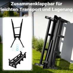 Wiltec Sägebock verzinkt klappbar, 715 x 530 x 1040 mm, mit 4 Haltern und Haltebügel, Holzschneidebock als Sägehilfe, bis 400 kg