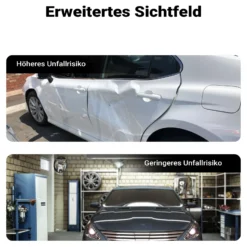 Wiltec Sicherheitsspiegel 80 cm konvex Schwarz, runder Überwachungsspiegel mit 160° Sichtfeld, Konvexspiegel für Innenbereiche