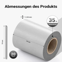 Wiltec Sichtschutz Streifen, 35mx19cm grau aus PVC 450g/m², mit 20 Clips, Zaunfolie