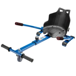 Wiltec Sitzscooter Blau, verstellbarer Kartsitz für Elektroscooter bis 120 kg, Sitzscooter kompatibel mit Hoverboards, ergonomischer Sitz