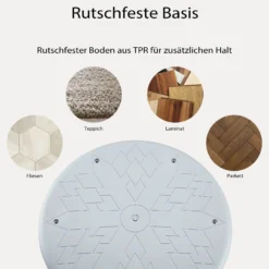 Wiltec Sitz- & Stehhocker grau, Drehhocker höhenverstellbar bis 82 cm, Polsterhocker bis 135 kg, moderner Hocker drehbar für Büro und Homeoffice