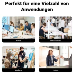 Wiltec Sitz- & Stehhocker schwarz, Drehhocker höhenverstellbar bis 82 cm, Polsterhocker bis 135 kg, moderner Hocker drehbar für Büro und Homeoffice
