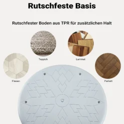 Wiltec Sitz- & Stehhocker schwarz, Drehhocker höhenverstellbar bis 82 cm, Polsterhocker bis 135 kg, moderner Hocker drehbar für Büro und Homeoffice