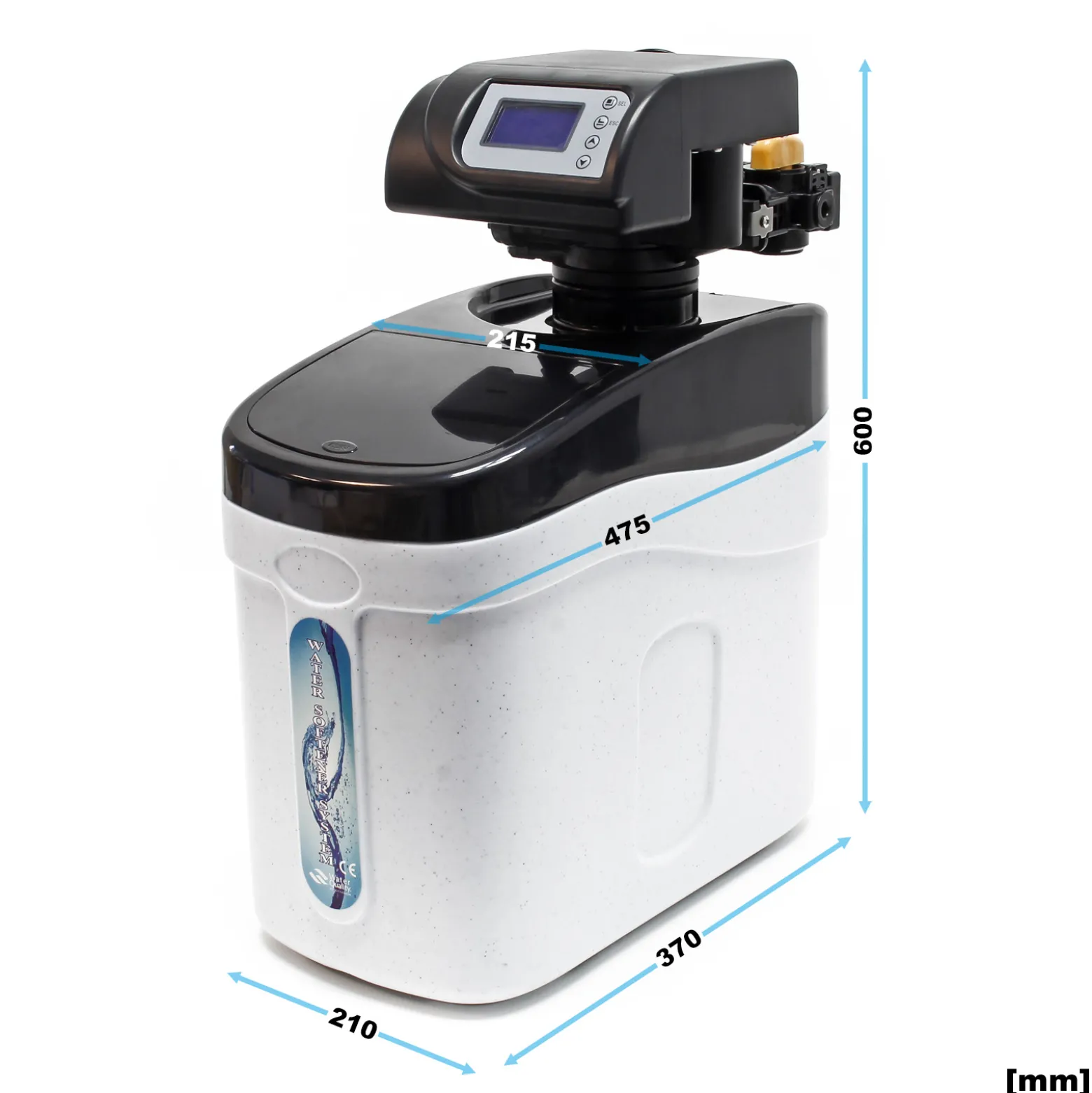 Wiltec SOFT-C2 Wasserenthärtungsanlage, Wasserentkalkung mit 800 l/h, Entkalkungsanlage mit Ionentauscher, Wasserenthärter mit 12 l Soletank