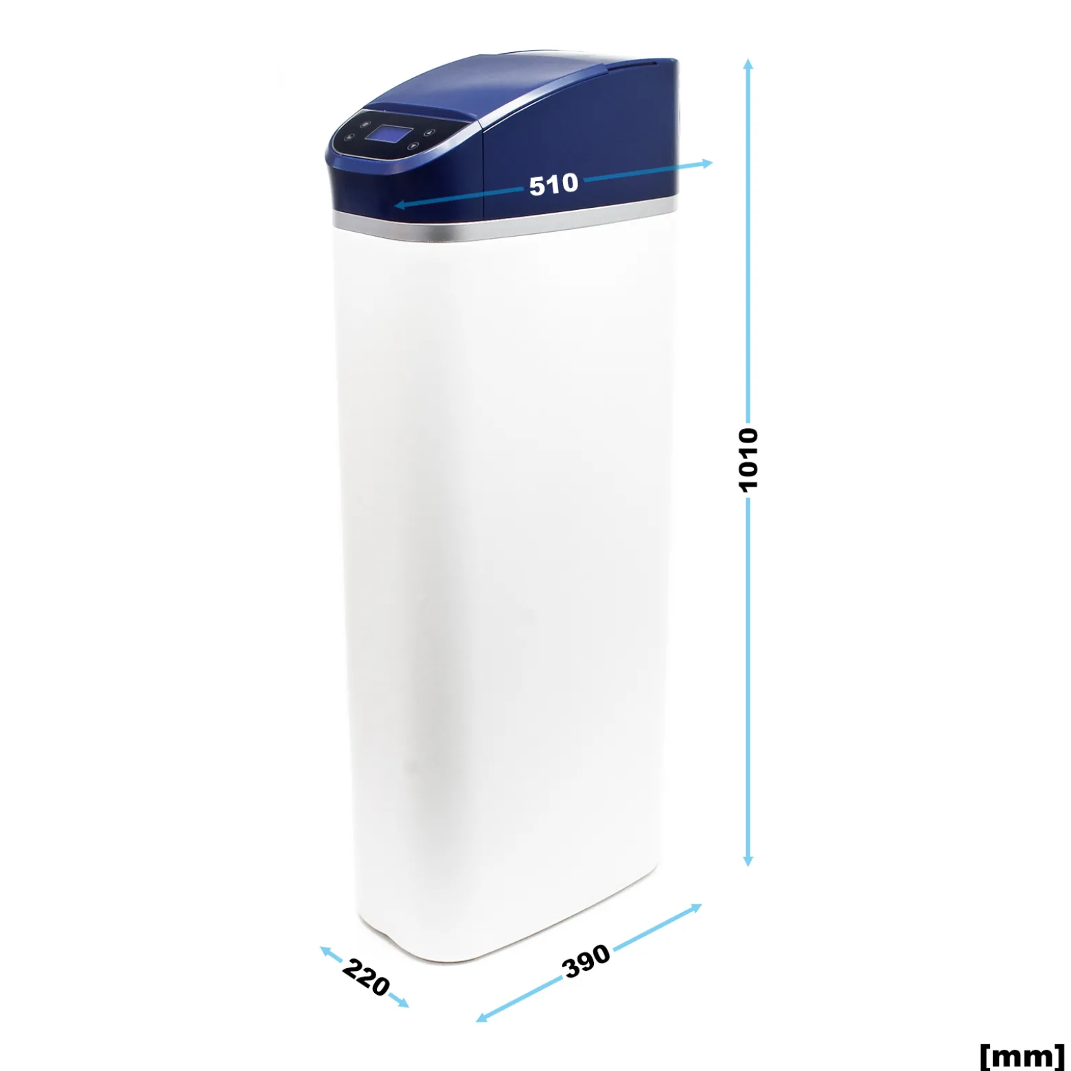 Wiltec SOFT-R2 Wasserenthärtungsanlage, Wasserentkalkung mit 2000 l/h, Entkalkungsanlage mit Ionentauscher, Wasserenthärter mit 10 l Soletank
