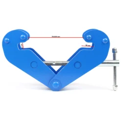 Wiltec Spindelklemme mit 2 t Tragkraft und 75-230 mm Flanschbreite, Trägerklemme zum Heben von Lasten, Flanschklemme für H-Balken, Doppel-T-Träger