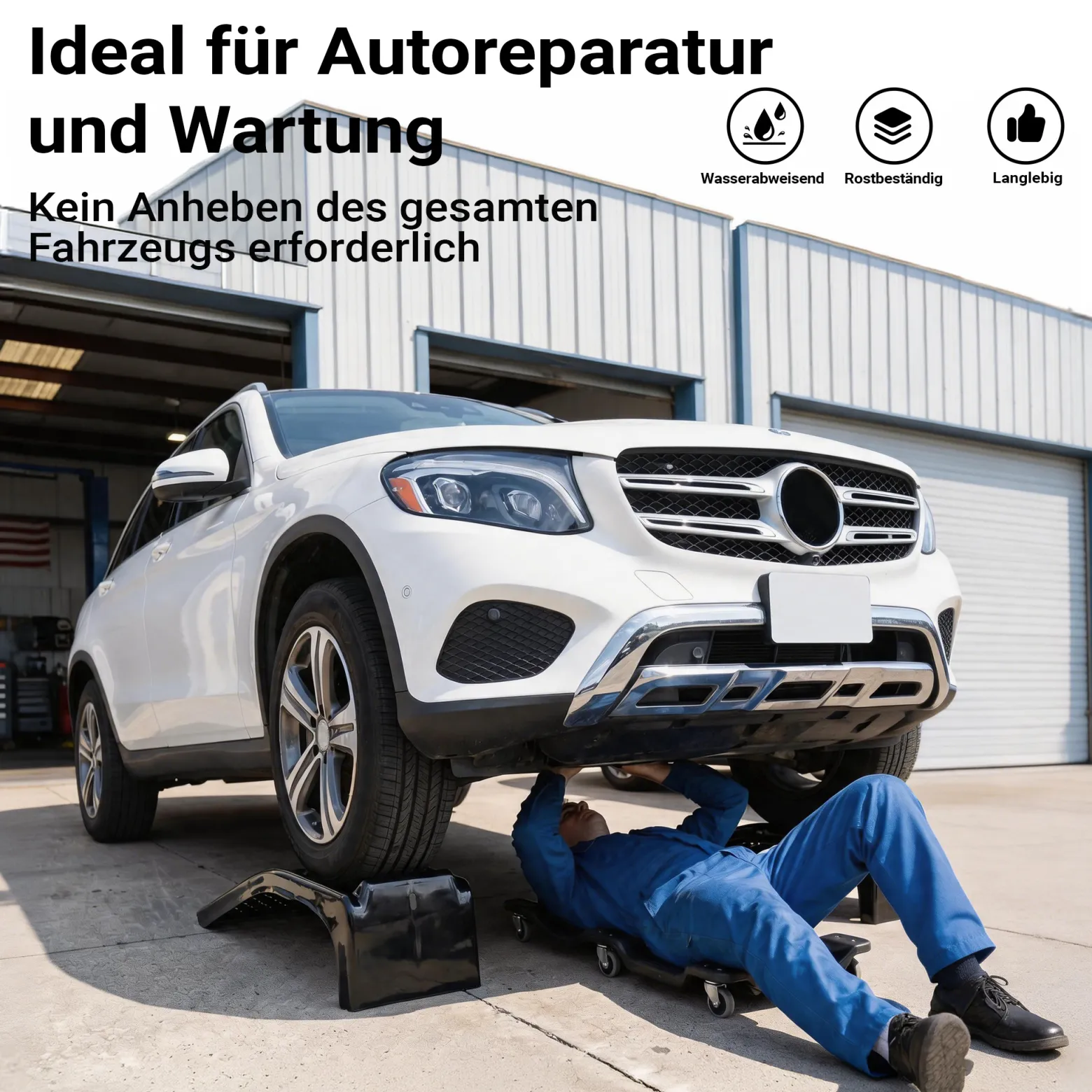 Wiltec Stahl Auffahrrampen Paar 3,6 t für PKW, 200 mm Hubhöhe und 235 mm Breite, stapelbare Autorampe, Verladerampe für Auto, Motorrad, ATV und Quad