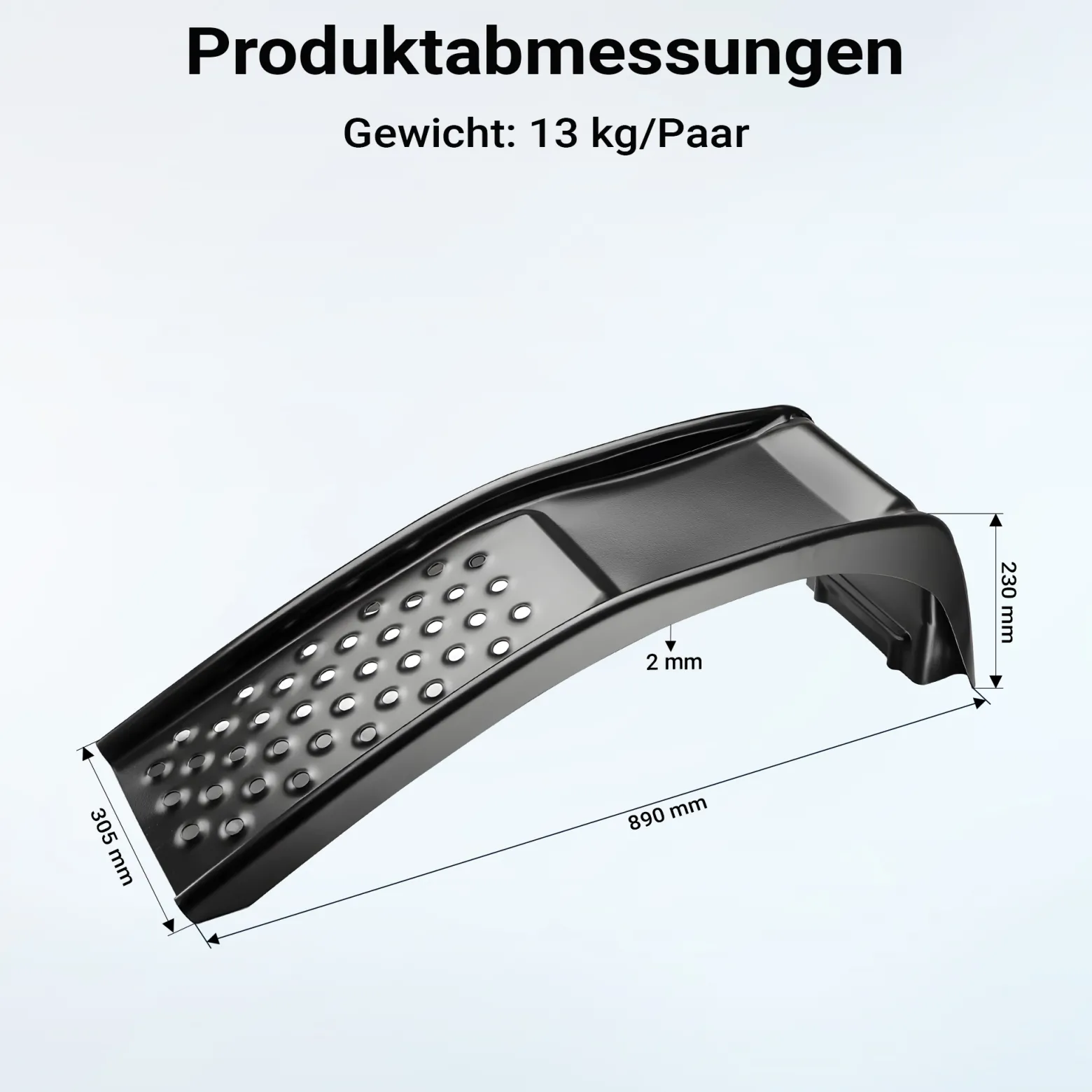 Wiltec Stahl Auffahrrampen Paar 3,6 t für PKW, 200 mm Hubhöhe und 235 mm Breite, stapelbare Autorampe, Verladerampe für Auto, Motorrad, ATV und Quad
