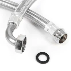Wiltec Stahlflex Wasserschlauch 0,3 m DN25 32,89 mm für Hauswasserwerke, Flexschlauch, Panzerschlauch für Pumpe, Hauswasserwerke und Druckkessel