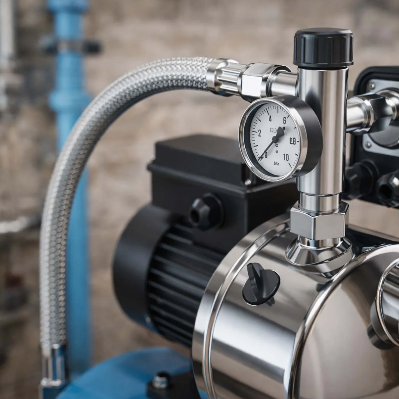 Wiltec Stahlflex Wasserschlauch 0,8 m DN25 32,89 mm für Hauswasserwerke, Flexschlauch, Panzerschlauch für Pumpe, Hauswasserwerke und Druckkessel