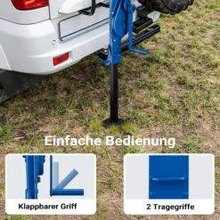 Wiltec Stahlwinde 3000 kg mit Bauhöhe 725 mm, 350 mm Hubhöhe, Robuste Zahnstangenwinde, Hubwinde mit 2 Ansätzen, Stockwinde