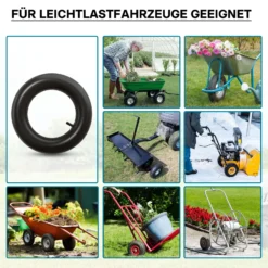 Wiltec Standard Schlauch für Reifen Größe 4.00-8, bis 160 kg Traglast, mit geradem Ventil TR13 für Schubkarren, Sackkarren und E-Scooter