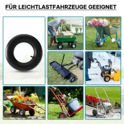 Wiltec Standard Schlauch für Reifen Größe 3.00/3.50-4, bis 90 kg Traglast, mit abgewinkeltem Ventil TR87 für Schubkarren, Sackkarren und E-Scooter