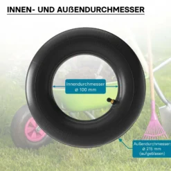 Wiltec Standard Schlauch für Reifen Größe 2.80/2.50-4, bis 80 kg Traglast, mit abgewinkeltem Ventil TR87 für Schubkarren, Sackkarren und E-Scooter