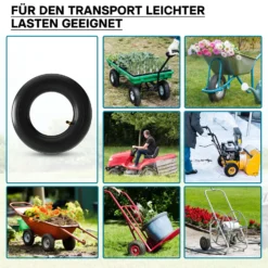 Wiltec Standard Schlauch für Reifen Größe 2.80/2.50-4, bis 80 kg Traglast, mit abgewinkeltem Ventil TR87 für Schubkarren, Sackkarren und E-Scooter