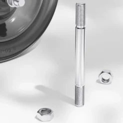 Wiltec Standard Steckachse 150 x 20 mm für Schubkarre, Nabenbreite 110 mm, Achse für Schubkarren Rad, Trolley, Sackkarre, Handwagen