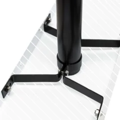 Wiltec Standfuß schwarz 190 x 190 x 1430 mm für US Mailbox, amerikanischer Briefkasten mit Fahne, Standbriefkasten Ständer Stahl amerikanisches Design