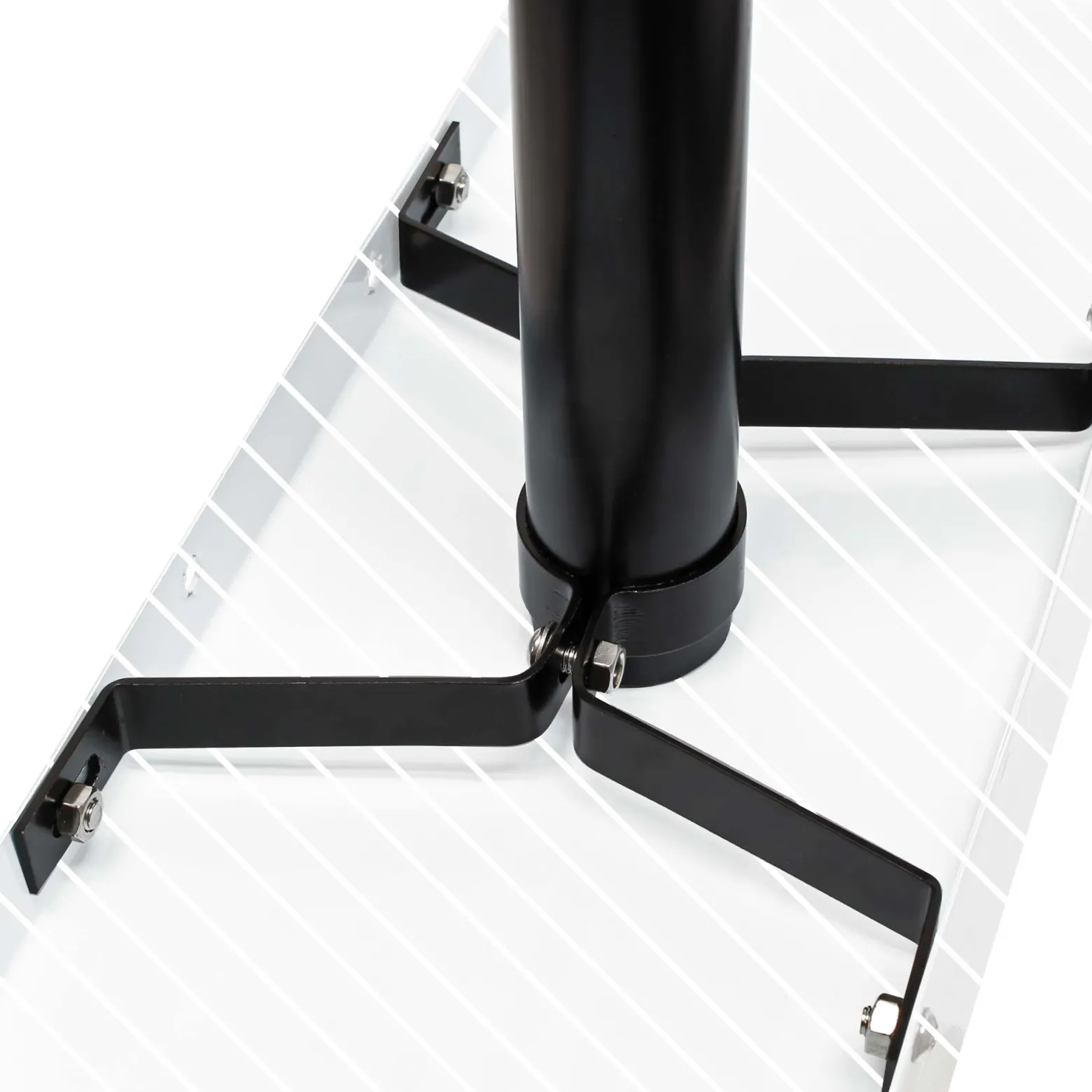 Wiltec Standfuß schwarz 190 x 190 x 1430 mm für US Mailbox, amerikanischer Briefkasten mit Fahne, Standbriefkasten Ständer Stahl amerikanisches Design