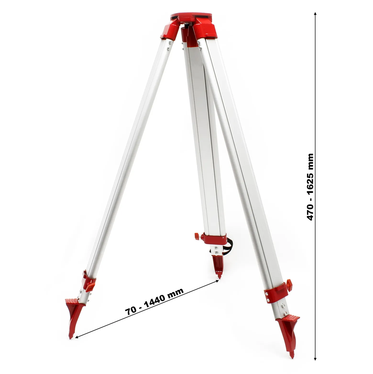 Wiltec Stativ für Kreuzlinienlaser, ausziehbar, 470-1625 mm, ausstellbar 70-1440 mm, Standfuß für Linienlaser und Kreuzlaser, Dreifuß aus Aluminium