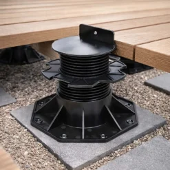 Wiltec Stelzlager für Terrassen, 2700kg, 60-128mm, höhenverstellbarer Stellfuß für Terrassendielen, Platten und Planken