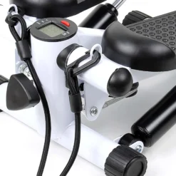 Wiltec Stepper 41 x 30 x 18 cm mit Trainingscomputer, Hometrainer für Fitness für Beine & Po, Ministepper mit Trainingsbändern, Ausdauertraining