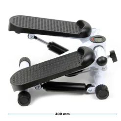 Wiltec Stepper 41 x 30 x 18 cm mit Trainingscomputer, Hometrainer für Fitness für Beine & Po, Ministepper mit Trainingsbändern, Ausdauertraining