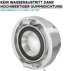 Wiltec Storz Blindkupplung C 52mm 2" mit Kette aus Aluminium zum temporären Verschließen von Storzabgängen
