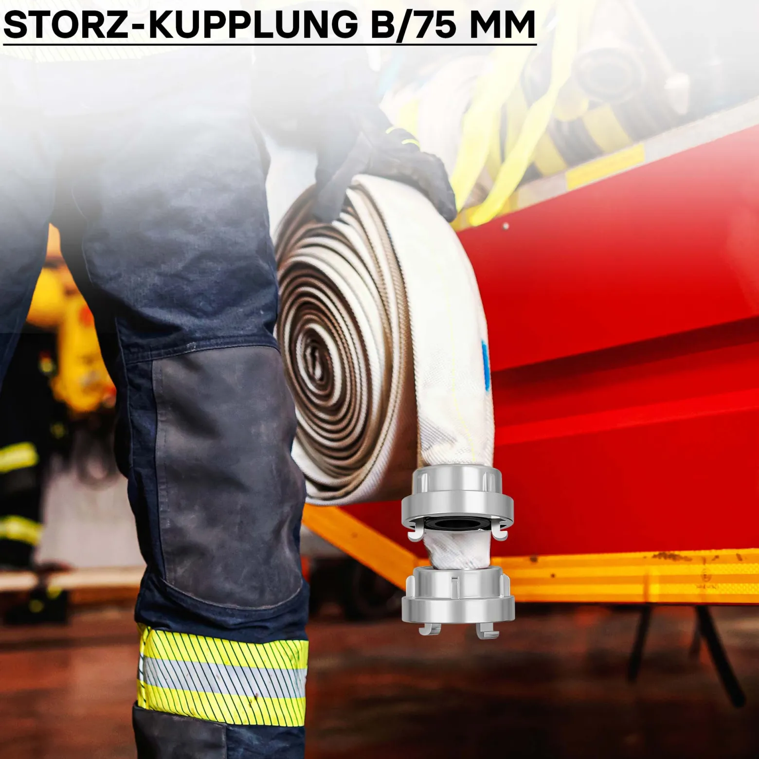 Wiltec Storz Kupplung B 75mm Druckkupplung mit langem Stutzen Schlauchkupplung aus Aluminium