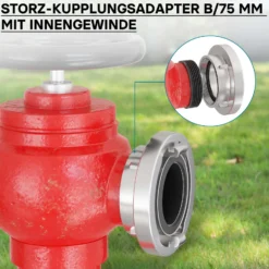 Wiltec Storz Kupplung B 89mm Festkupplung 75-B mit Innengewinde 3