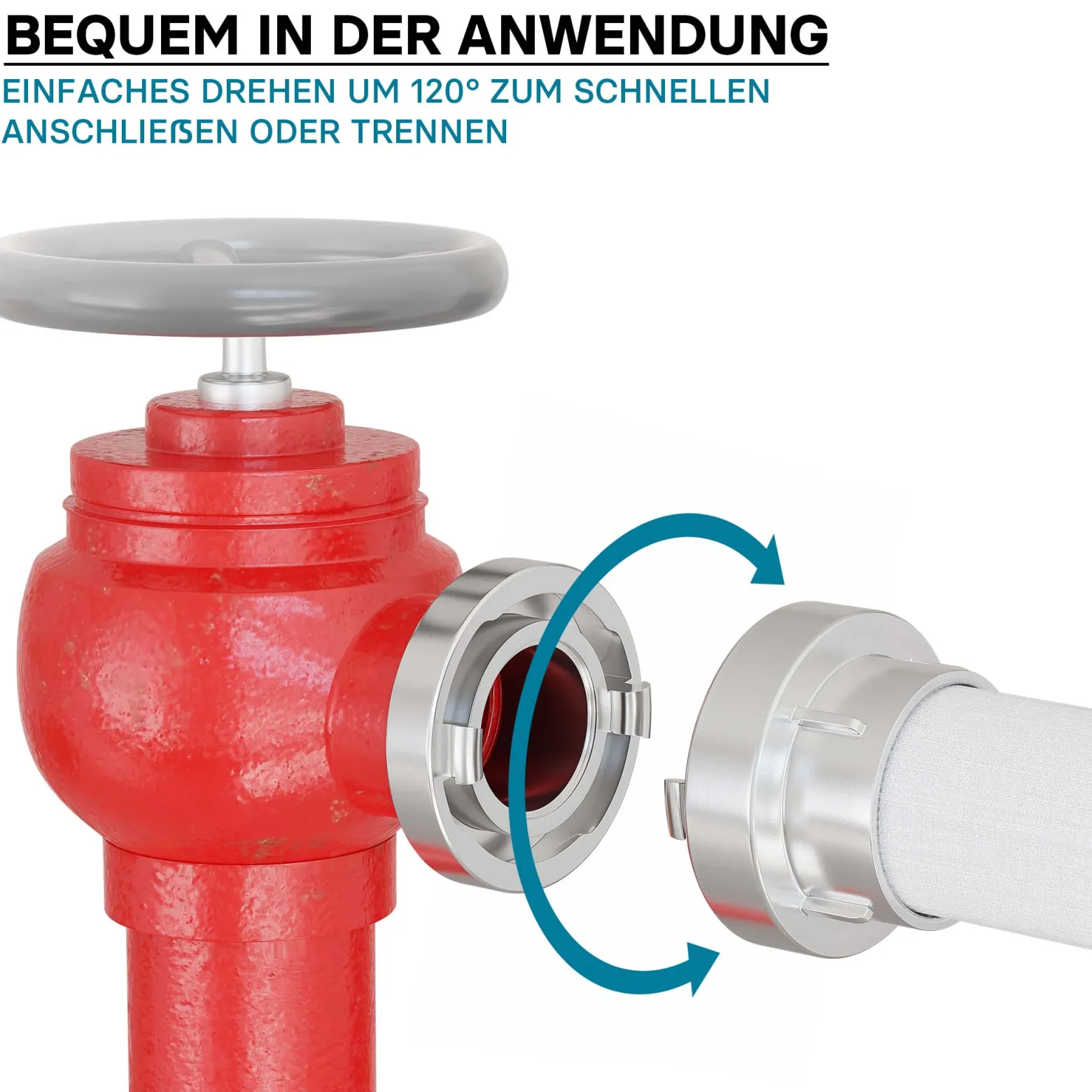 Wiltec Storz Kupplung B 75mm Festkupplung mit Außengewinde 3" 87,45mm aus Aluminium B Schlauchkupplung