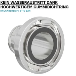 Wiltec Storz Kupplung C 52mm Druckkupplung mit langem Stutzen Schlauchkupplung aus Aluminium