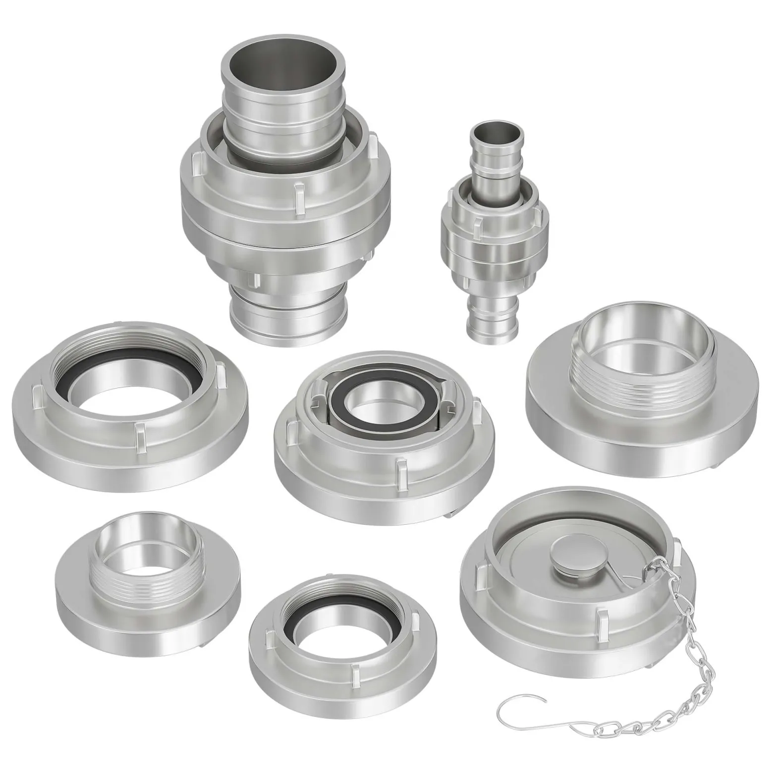 Wiltec Storz Kupplung C 52mm Festkupplung mit Innengewinde 2" 59,25mm aus Aluminium C Schlauchkupplung