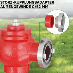 Wiltec Storz Kupplung C 52mm Festkupplung mit Außengewinde 2