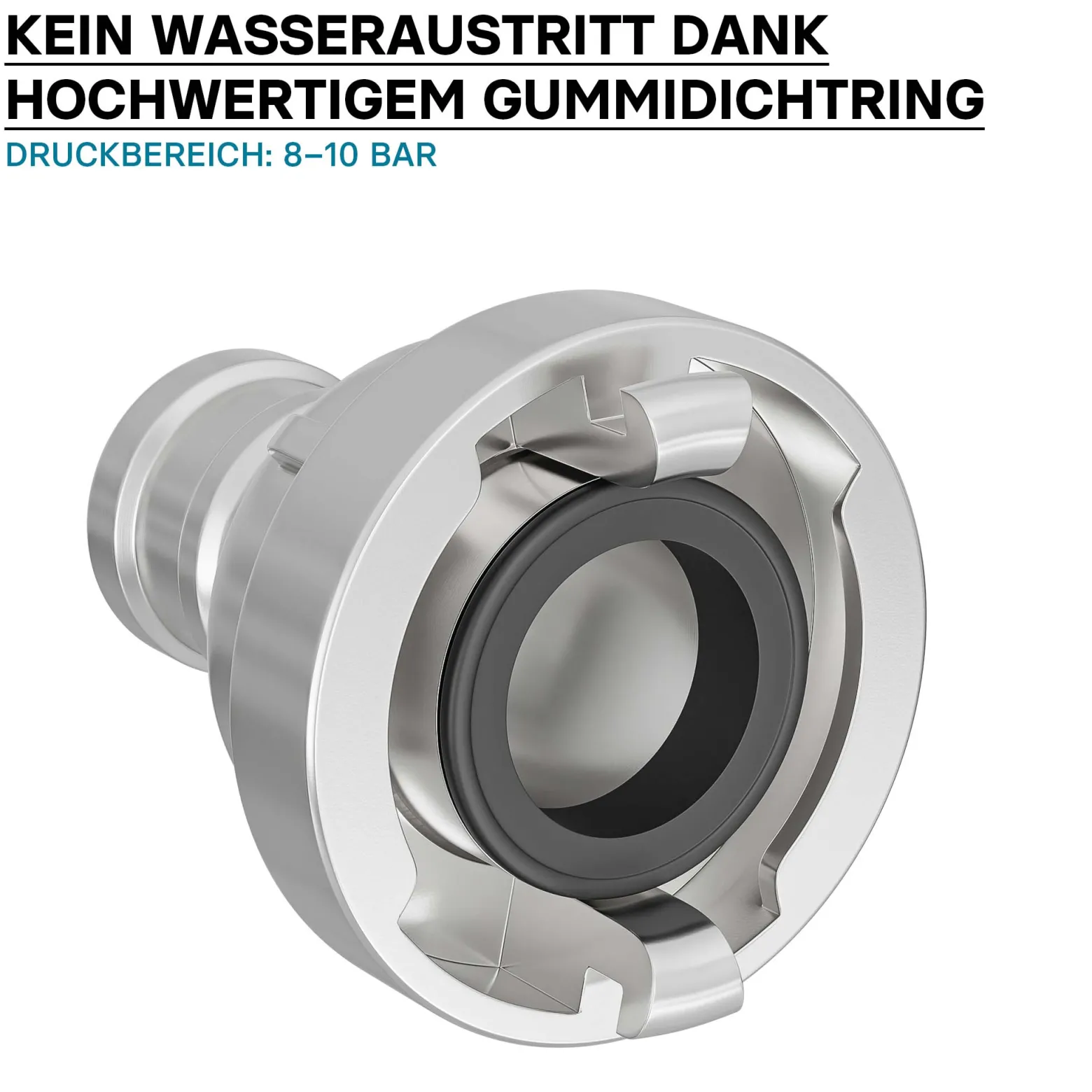 Wiltec Storz Kupplung D 25mm Druckkupplung mit langem Stutzen Schlauchkupplung aus Aluminium