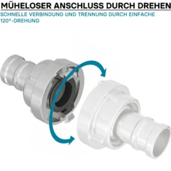 Wiltec Storz Kupplung D 25mm Druckkupplung mit langem Stutzen Schlauchkupplung aus Aluminium