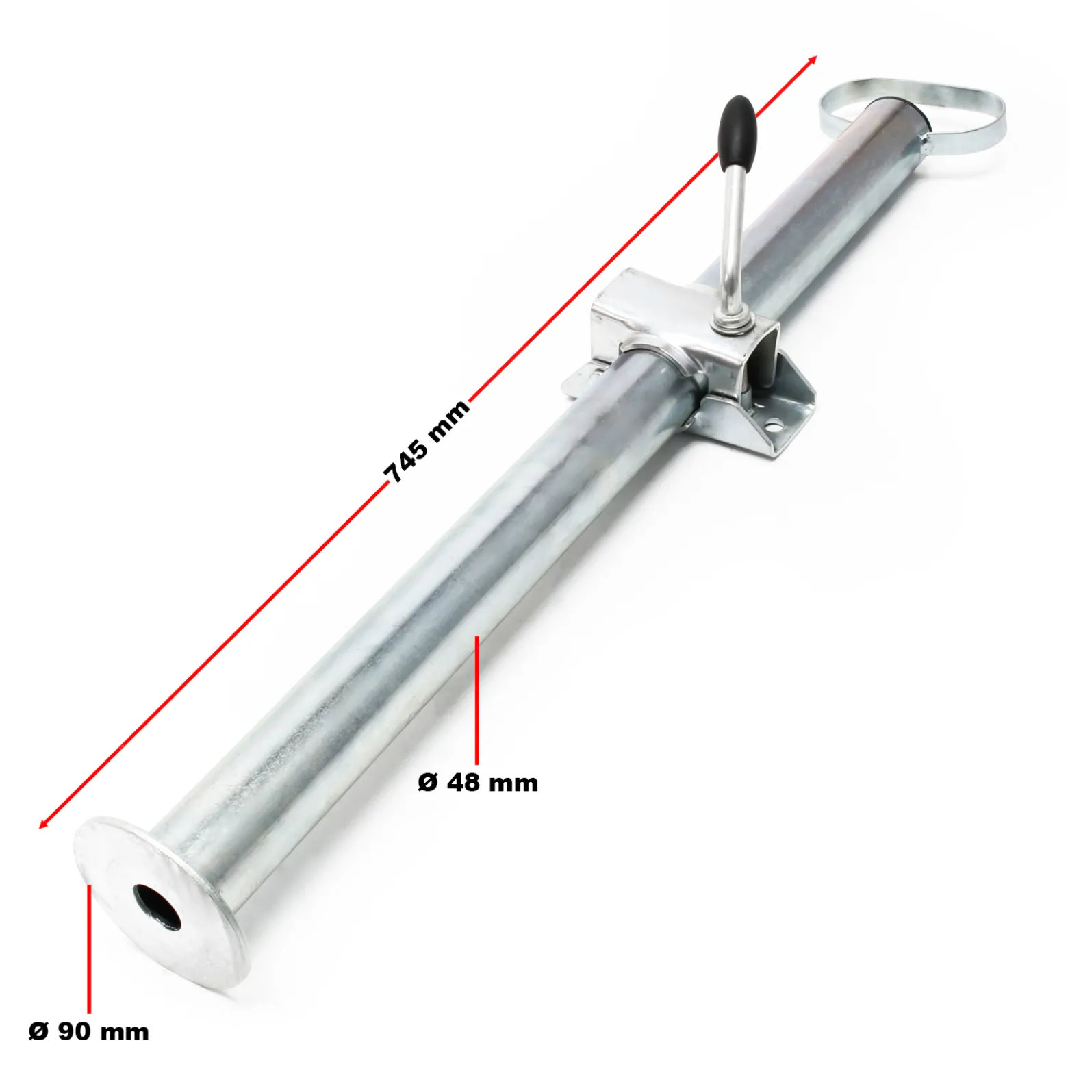 Wiltec Stützen für Anhänger 700 mm x ø 49 mm 2 Stück Anhängerstützen mit Klemmschellen Abstellstützen