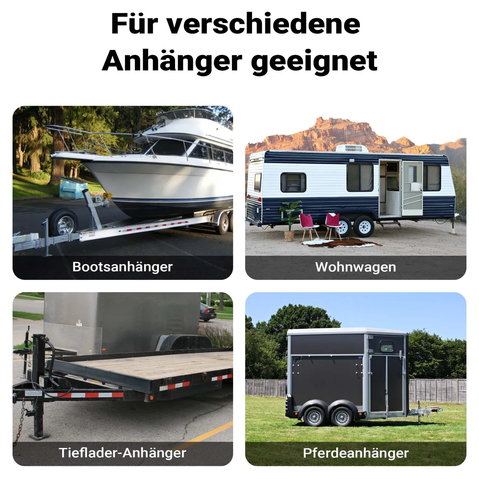 Wiltec Stützfuß 900 kg Kurbel seitlich mit Schwenkhalterung, höhenverstellbare Anhängerstütze mit Fußpedal, Abstellstütze für Wohnwagen und Anhänger, Wohnwagenstütze mit Sicherungsstift