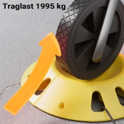 Wiltec Stützradunterlage rund 305 mm bis 1995 kg, HDPE Stützrad Halterung für Stützrad bis Ø 150 mm, Unterlegkeil Stützrad für Anhänger u. Wohnwagen