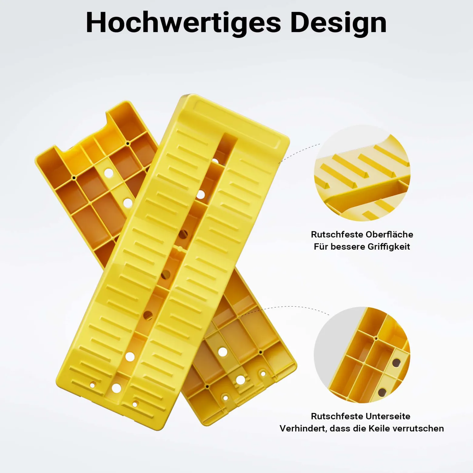 Wiltec Stufenkeile Paar mit 3 Höhenstufen 40/70/100 mm, Auffahrkeile 2er-Set mit 3 t Traglast, Ausgleichskeile für Wohnwagen, Wohnmobil, Camper usw.