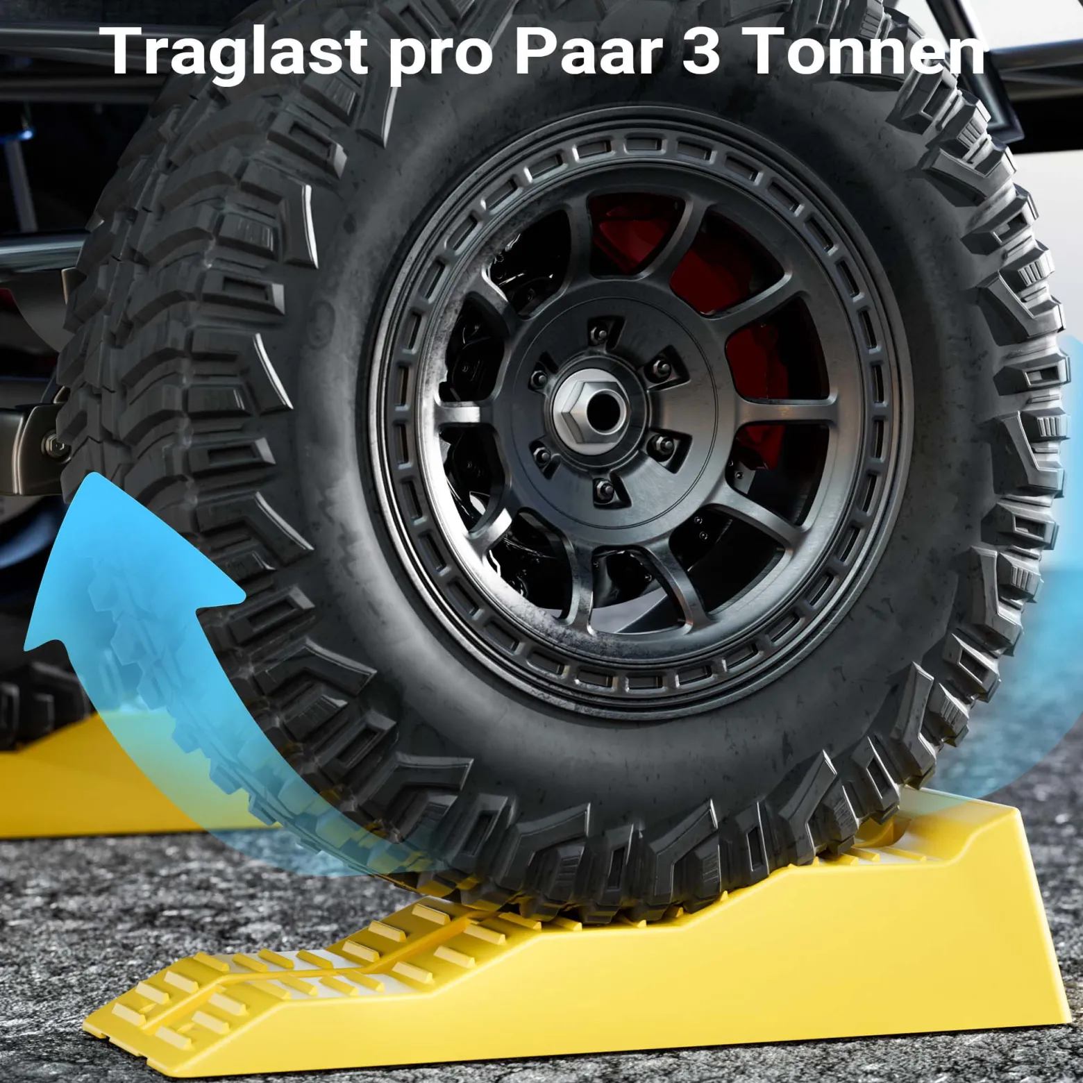 Wiltec Stufenkeile Paar mit 3 Höhenstufen 40/70/100 mm, Auffahrkeile 2er-Set mit 3 t Traglast, Ausgleichskeile für Wohnwagen, Wohnmobil, Camper usw.