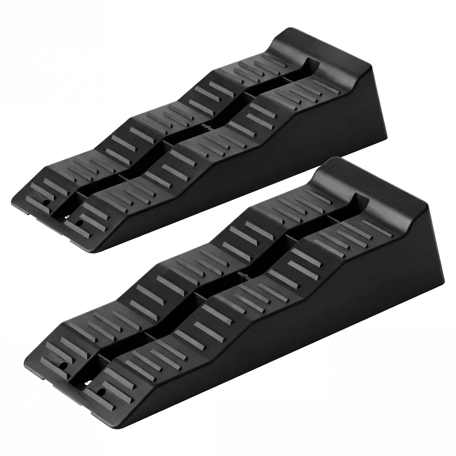 Wiltec Stufenkeile Paar 40/70/100 mm 5 t, Auffahrkeile 2er-Set mit 3 Höhenstufen, Ausgleichskeile für Wohnwagen, Wohnmobil, Camper