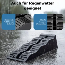 Wiltec Stufenkeile Paar 40/70/100 mm 5 t, Auffahrkeile 2er-Set mit 3 Höhenstufen, Ausgleichskeile für Wohnwagen, Wohnmobil, Camper