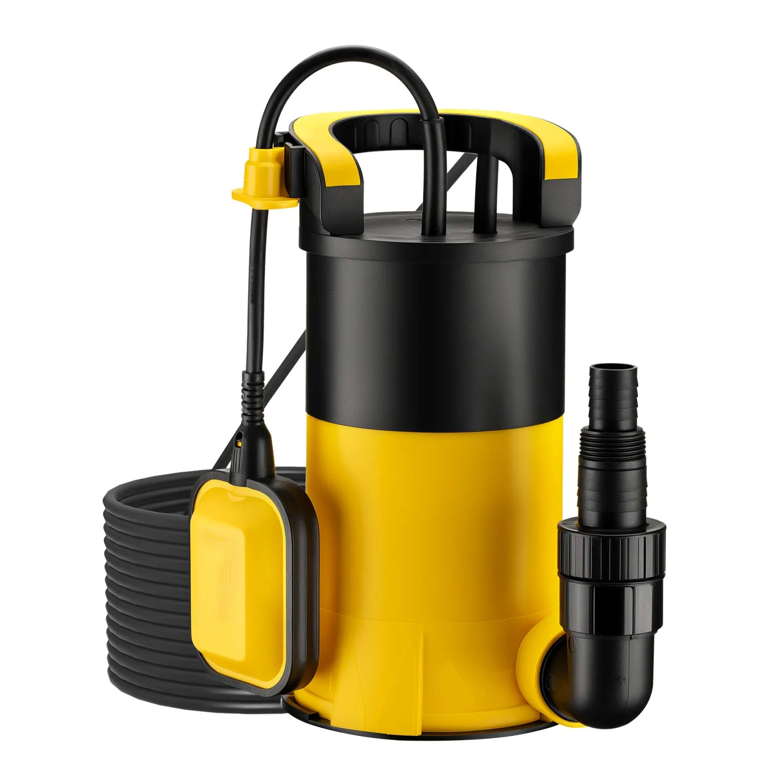 Wiltec Tauchpumpe mit Schwimmer 850 W, flachabsaugende Pumpe bis 1 mm, Tiefbrunnenpumpe 8,5 m Förderhöhe & 7 m Tiefe, Flachsaugerpumpe für Klarwasser